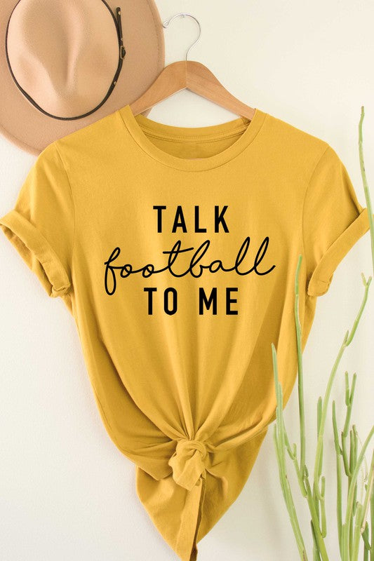 Talk Football To Me Mustard Graphic T-Shirt - Catching Fireflies Boutique