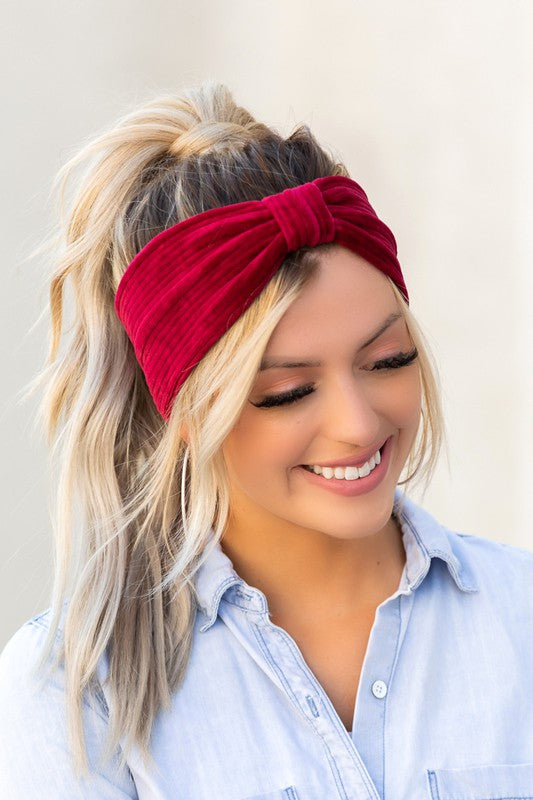 Knotted Corduroy Assorted Stretch Head Wraps - Catching Fireflies Boutique