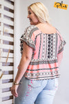 Baby, Oh Baby Plus Coral Tribal Print Tunic Top - Catching Fireflies Boutique