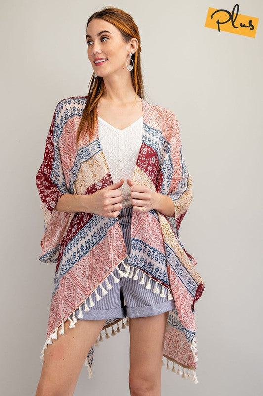 Plus size clearance chiffon kimono jacket