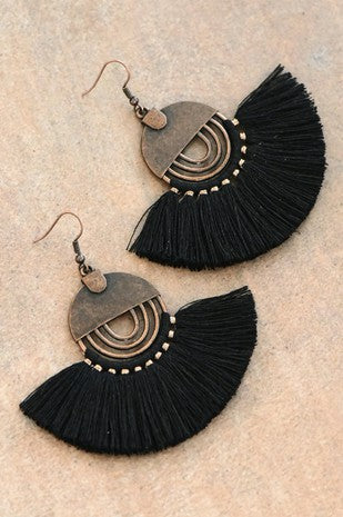 Black Tassel Earrings | FashionCrab.com