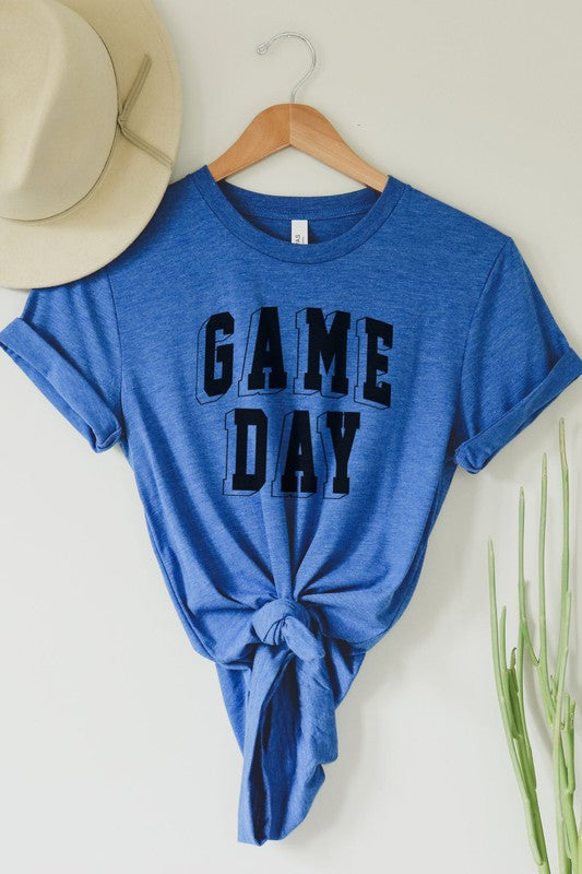 Game Day Cool Blue Graphic Tee - Catching Fireflies Boutique