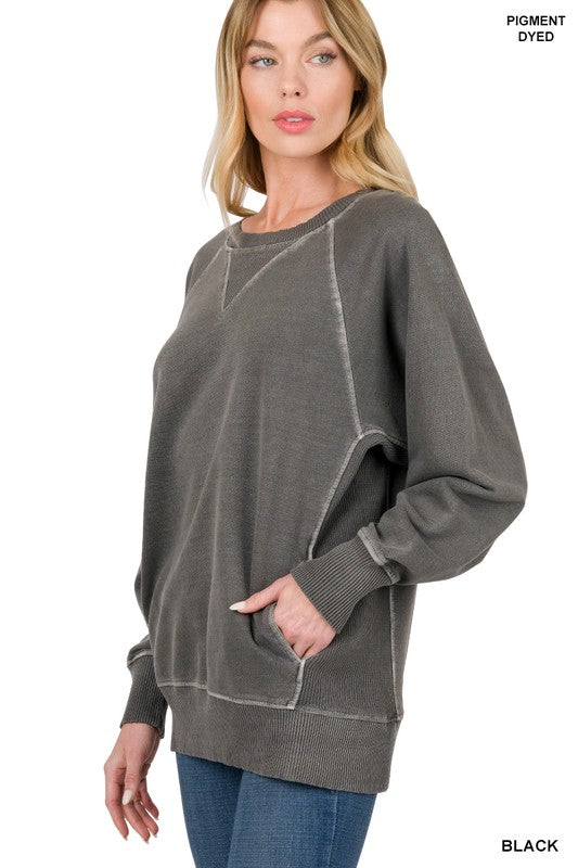 : Casual Candor Black Pullover Top - Catching Fireflies Boutique