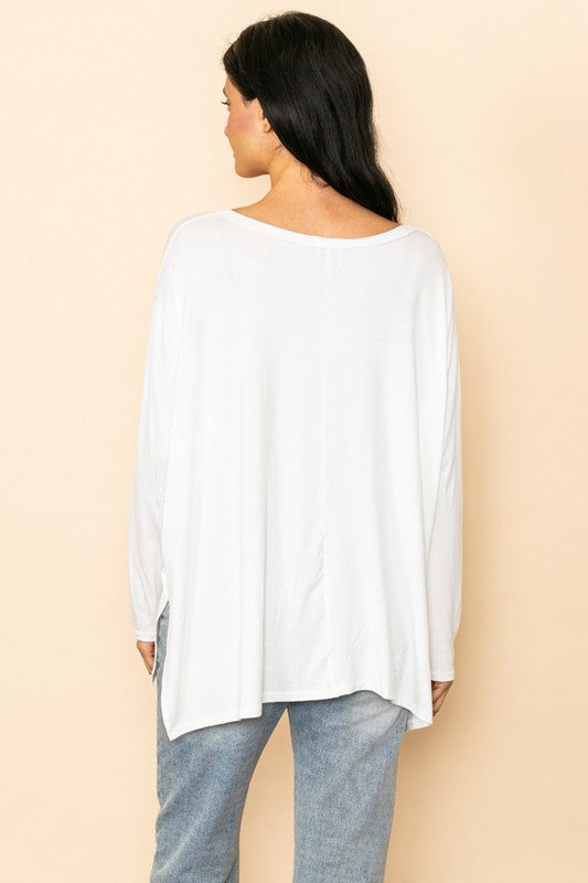 : Coming In Casual Oversized Off White Tunic Top - Catching Fireflies Boutique