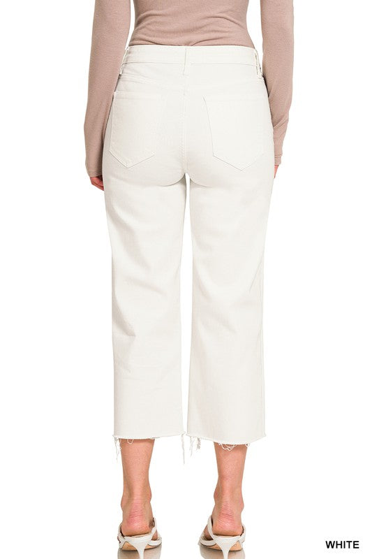 *Sunny Days Ahead White Denim Crop Pants - Catching Fireflies Boutique