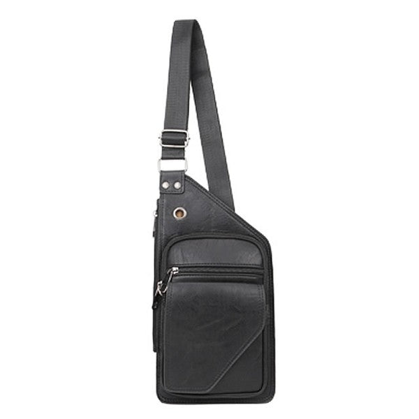 : Brandi Black Faux Leather Sling Backpack - Catching Fireflies Boutique