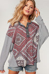 On Point Plus Boho Print Knit Top - Catching Fireflies Boutique