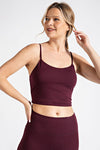 Burgundy Plus Cropped Cami Adjustable Strap - Catching Fireflies Boutique