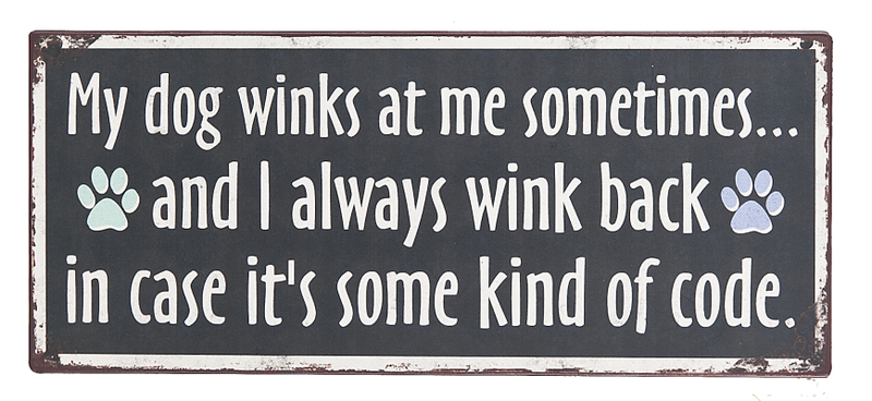 Dog Wink Code Sign - Catching Fireflies Boutique