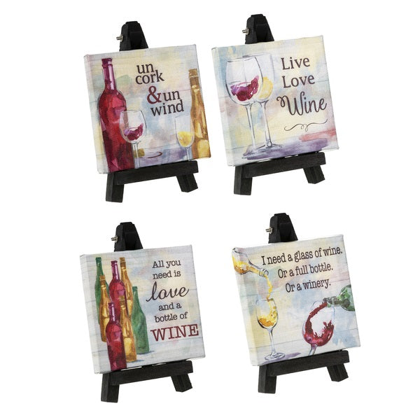 Wine Canvas With Easel - Catching Fireflies Boutique