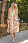 : Just Peachy Floral Midi Dress - Catching Fireflies Boutique