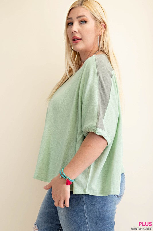 : Mint To Be Forever Oversized Plus Top - Catching Fireflies Boutique