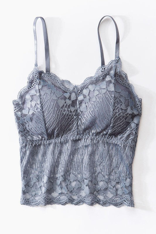 Hearts Desire One Size Blue Lace Bralette - Catching Fireflies Boutique