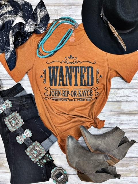 Wanted John, Rip, or Kayce Heather Autumn Bella Tee - Catching Fireflies Boutique