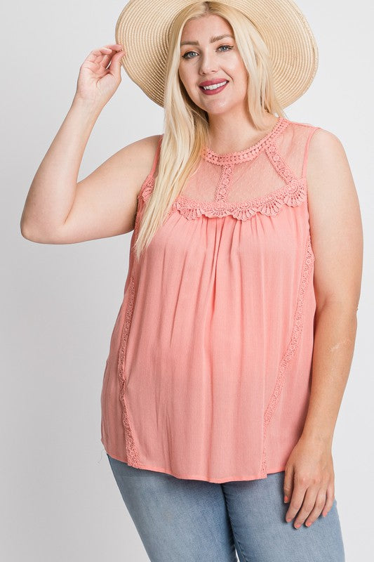 Forevermore With You Plus Coral Cami Top - Catching Fireflies Boutique