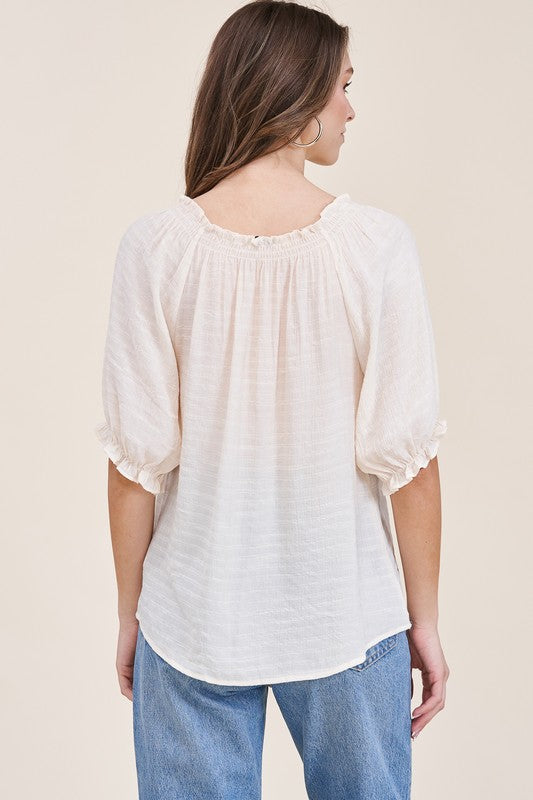 Common Cause Cream Keyhole Tie Top - Catching Fireflies Boutique