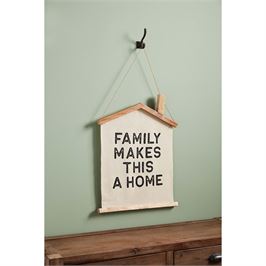 Home is Family Canvas Hanger - Catching Fireflies Boutique