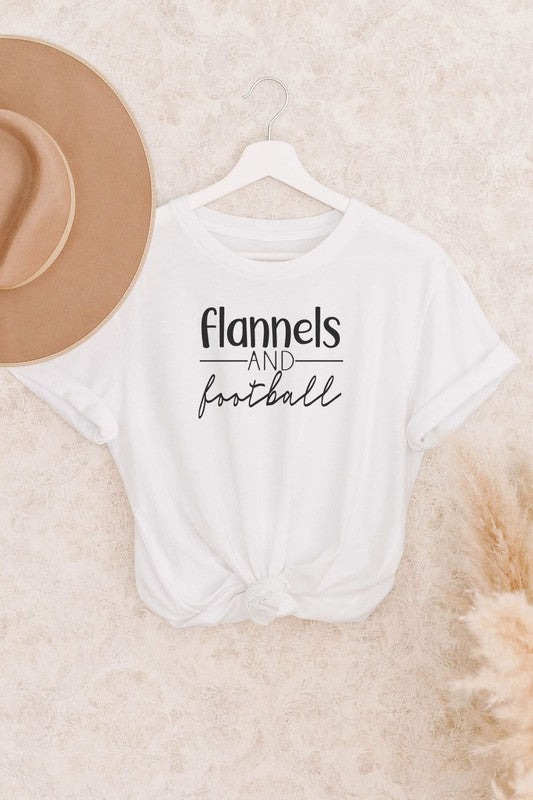 Flannels & Football White Graphic Tee - Catching Fireflies Boutique