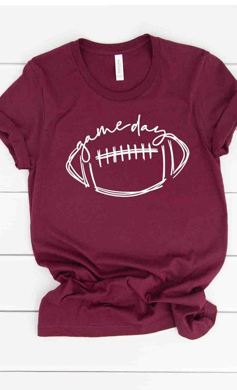 Game Day Heather Maroon Graphic Tee - Catching Fireflies Boutique