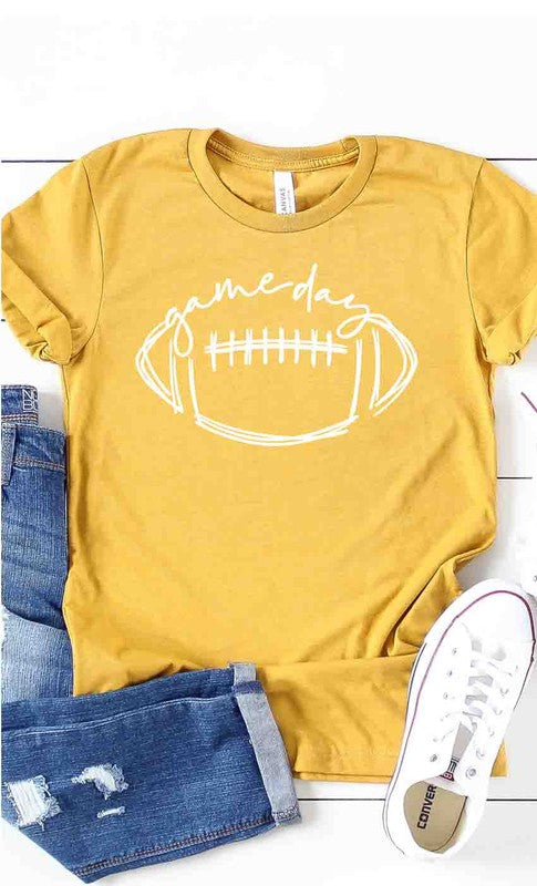 Game Day Heather Mustard Graphic Tee - Catching Fireflies Boutique