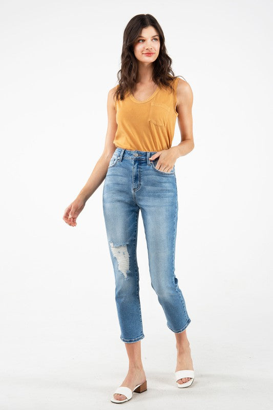 Harley High Rise Mom Capri Jeans - Catching Fireflies Boutique