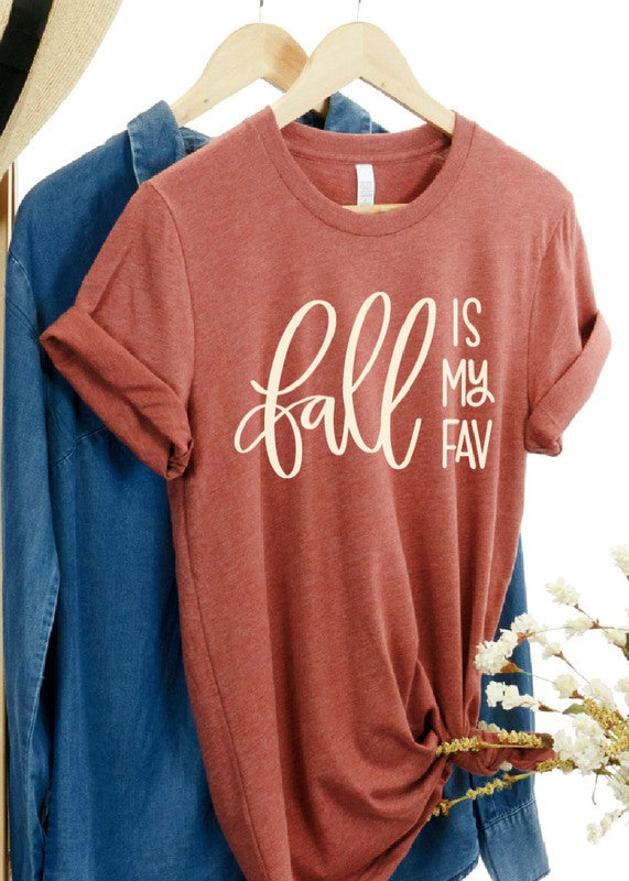 Fall Is My Fav Heather Clay Graphic Tee - Catching Fireflies Boutique