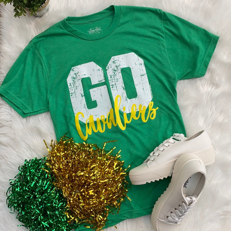 Go Cavaliers Green Bella Canvas Graphic Tee - Catching Fireflies Boutique