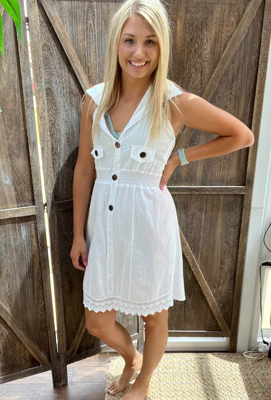 White Clouds Cotton Dress - Catching Fireflies Boutique
