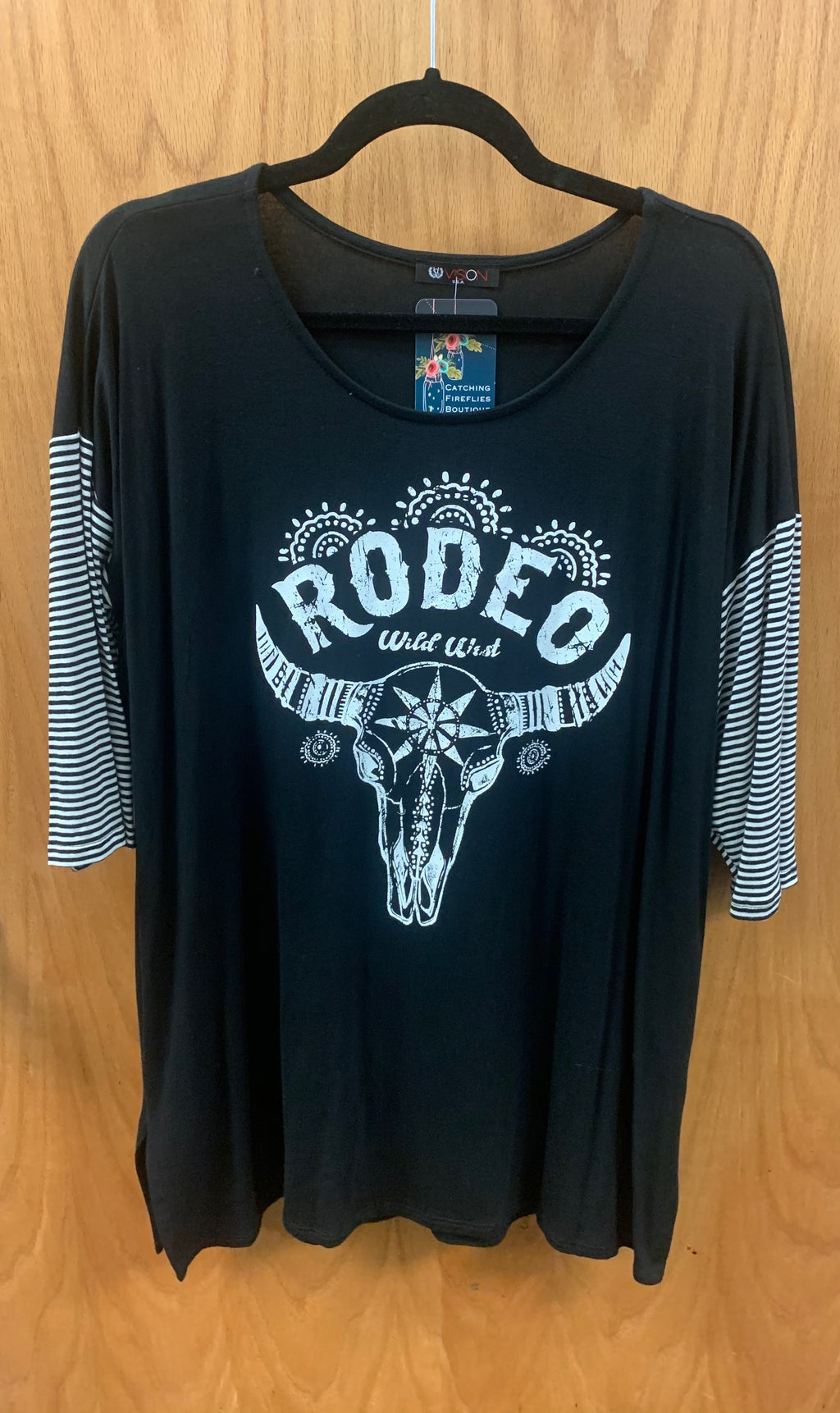 Black Plus Rodeo Cowhead Print - Catching Fireflies Boutique