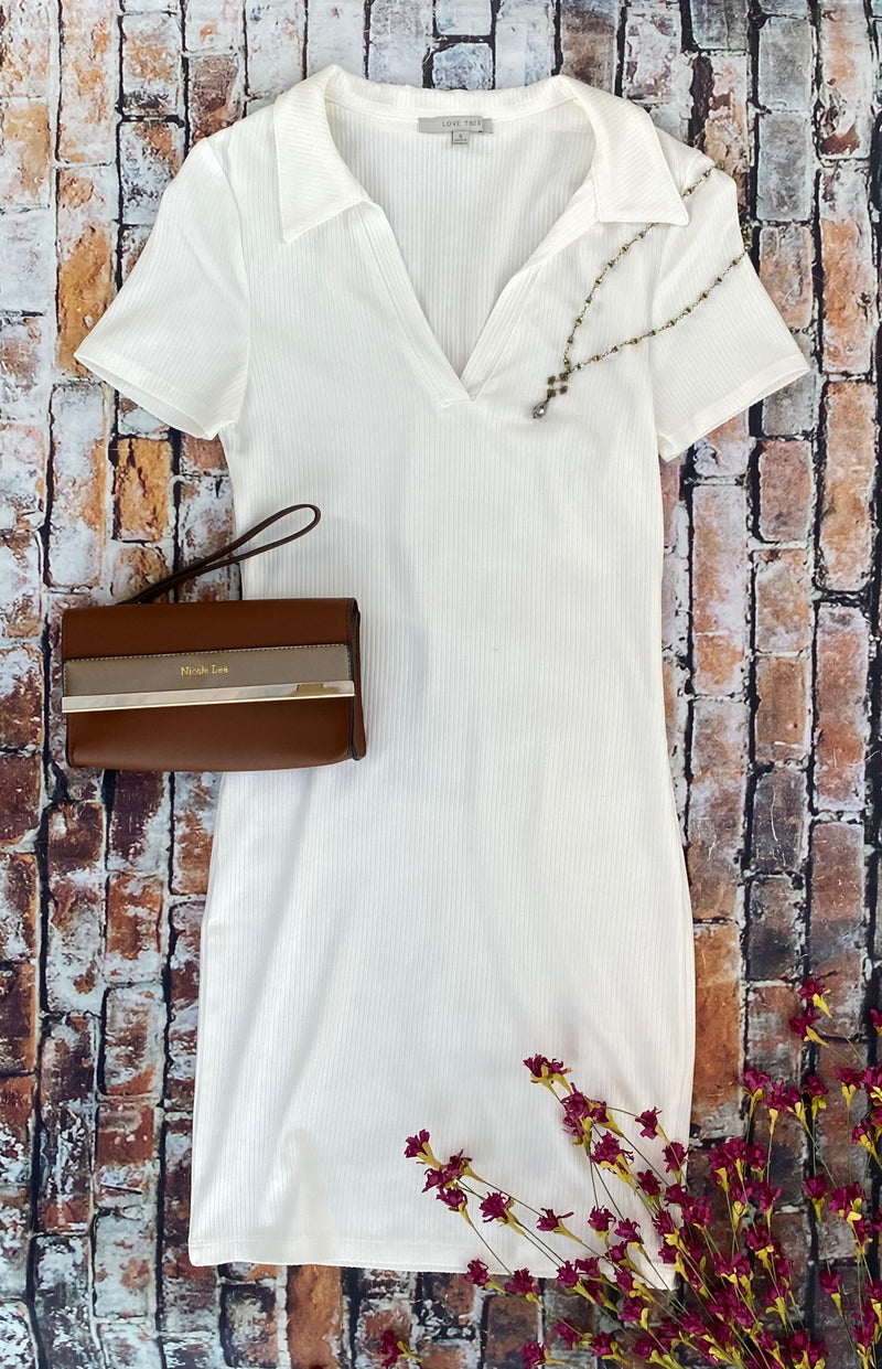 Let's Chat White Mini Dress - Catching Fireflies Boutique