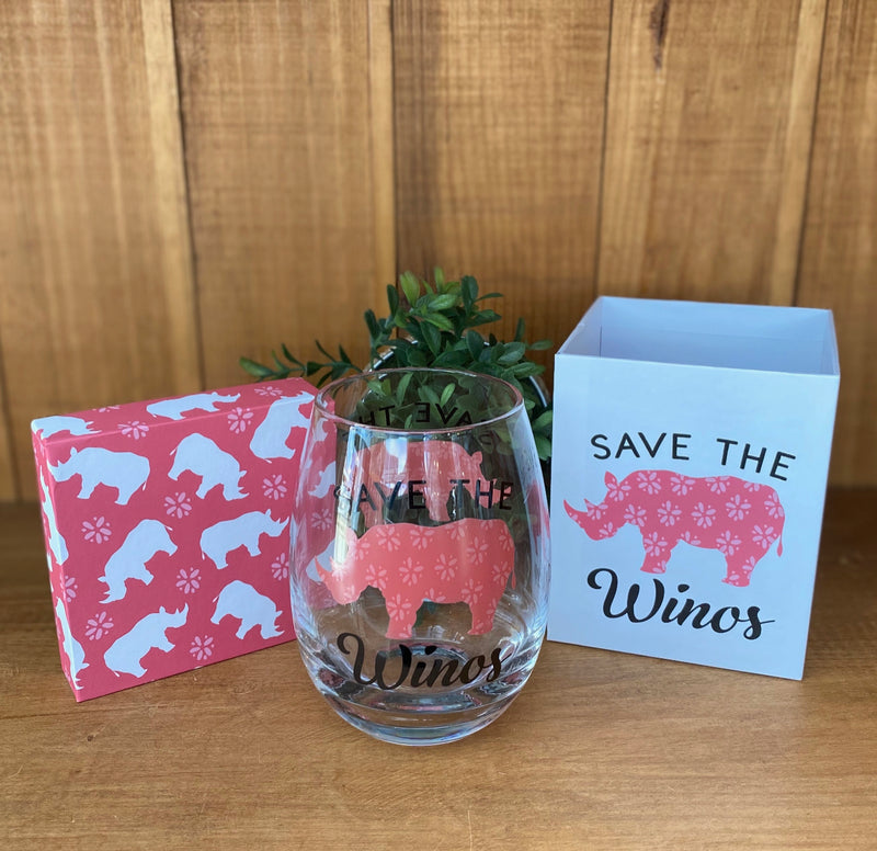 Save The Winos Glass & Box-Not Available for Shippig - Catching Fireflies Boutique