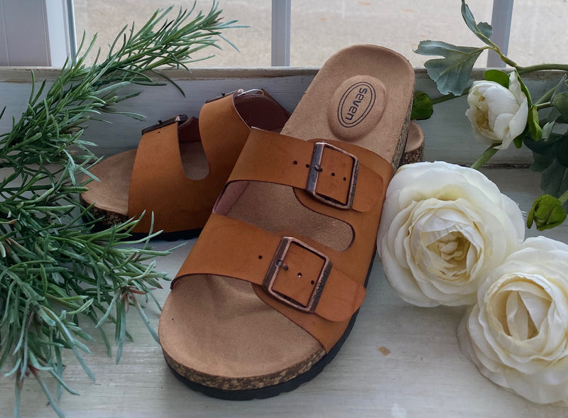 Do A Double Take Double Strap Sandal-Natural - Catching Fireflies Boutique