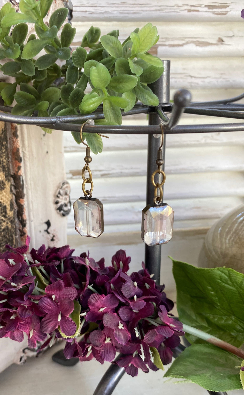 ^Clear Gemstone Drop Earrings - Catching Fireflies Boutique