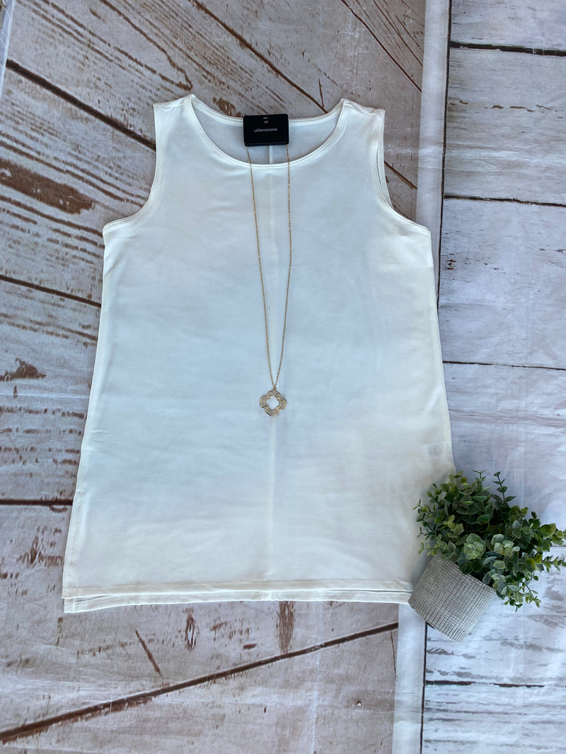 On The Regular Sleeveless Ivory Top - Catching Fireflies Boutique