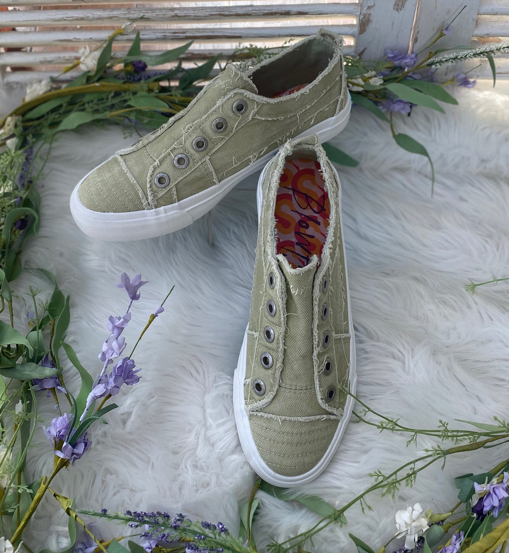 Avacado Smoked Canvas Blowfish Shoes - Catching Fireflies Boutique