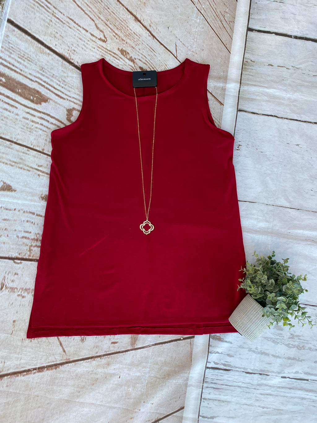 On The Regular Plus Sleeveless Red Top - Catching Fireflies Boutique