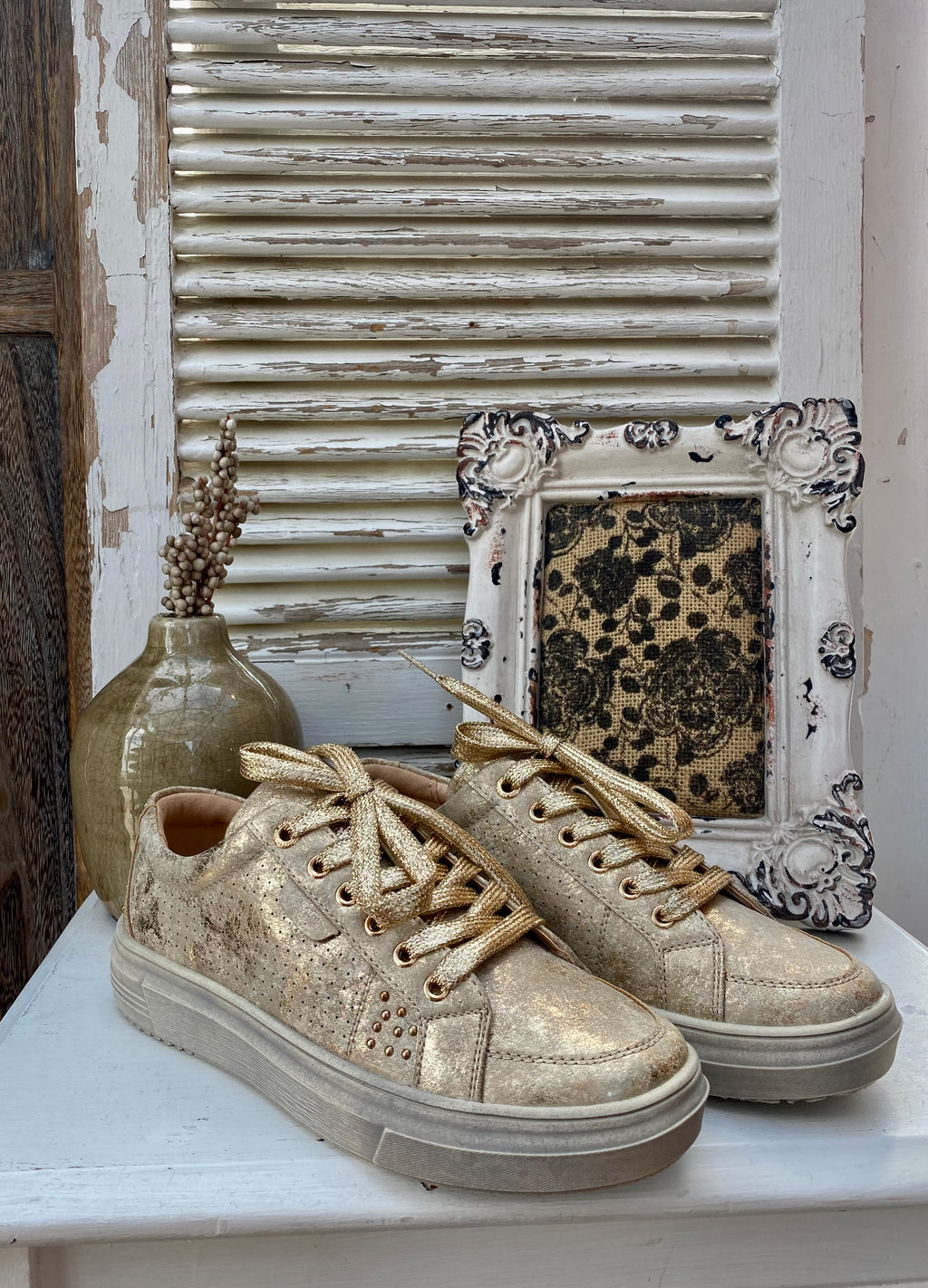 Down Time Gold Metallic Corky Shoes - Catching Fireflies Boutique