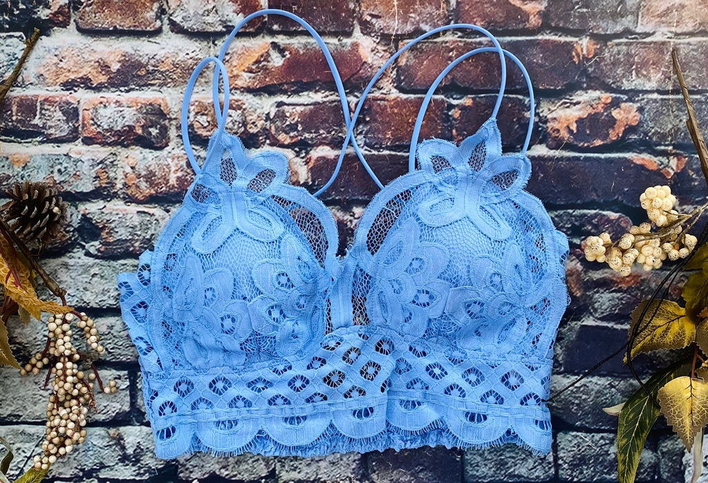 Turquoise Crochet Lace Bralette with Bra Pads – Wild Child & Rebel