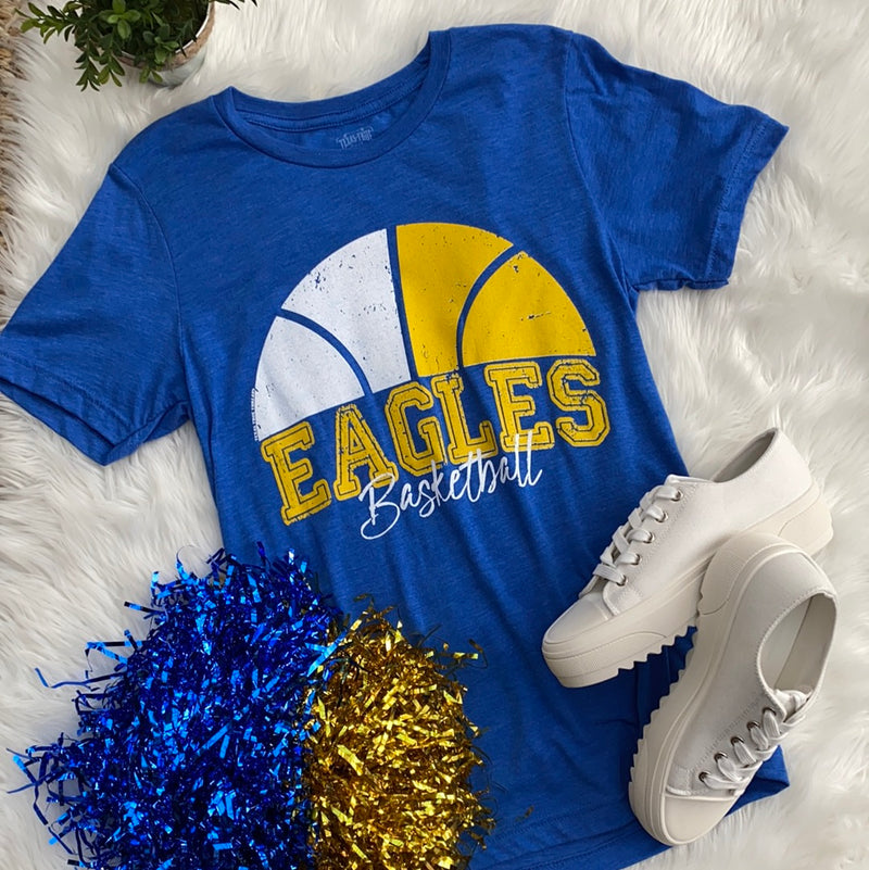 Eagles Basketball Blue Bella Canvas Graphic Tee - Catching Fireflies Boutique