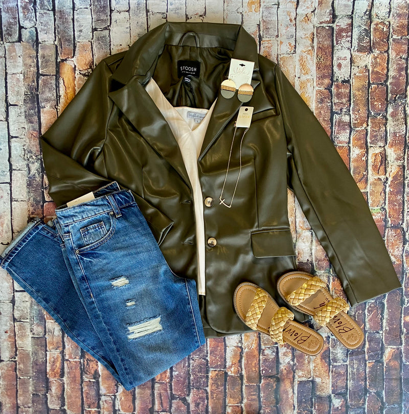 Prepared For Anything Olive Blazer - Catching Fireflies Boutique