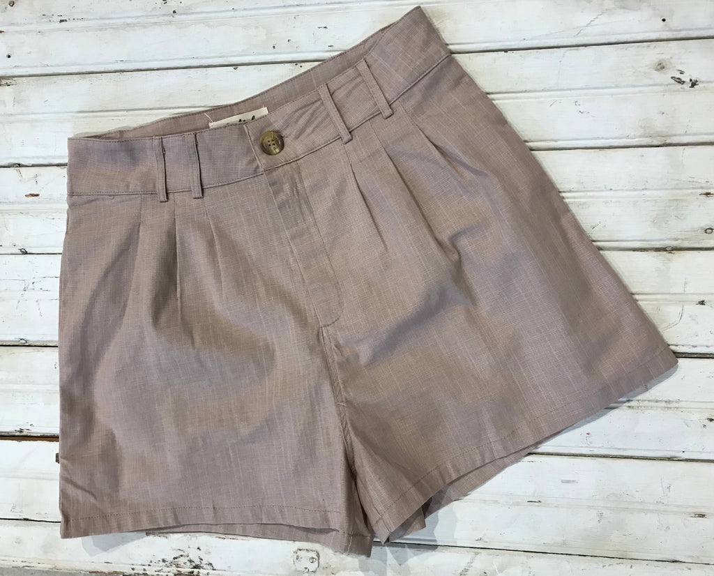 Mauve Pleated Shorts - Catching Fireflies Boutique