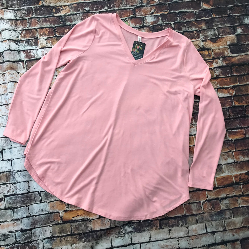 Dusty Pink Plus Long Sleeve - Catching Fireflies Boutique