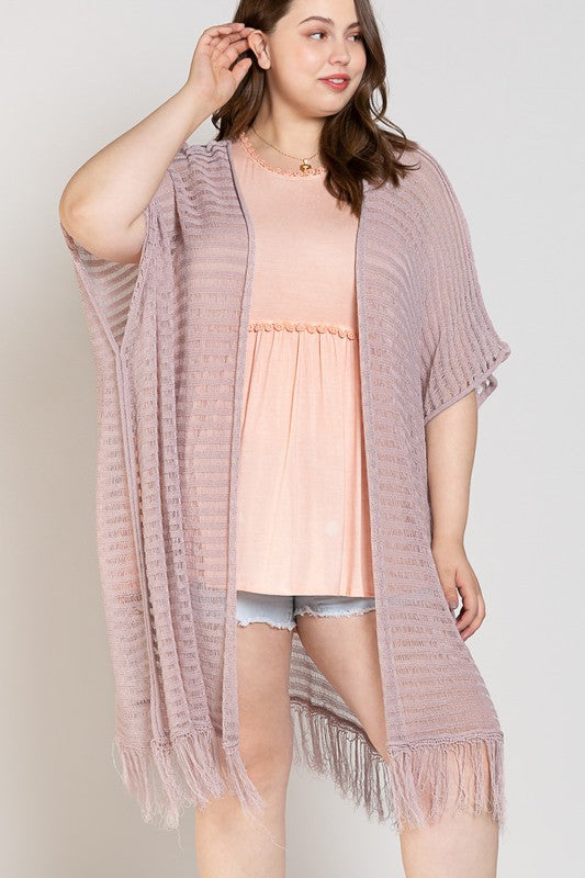 Under Cover Opera Mauve Plus Poncho Cardigan - Catching Fireflies Boutique