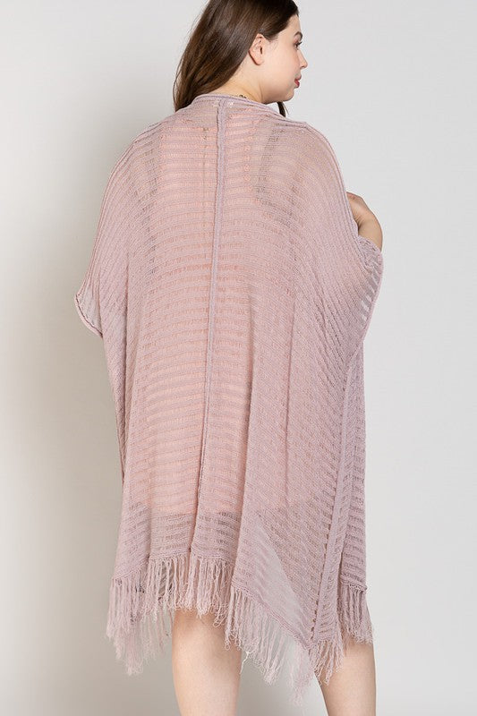 Under Cover Opera Mauve Plus Poncho Cardigan - Catching Fireflies Boutique