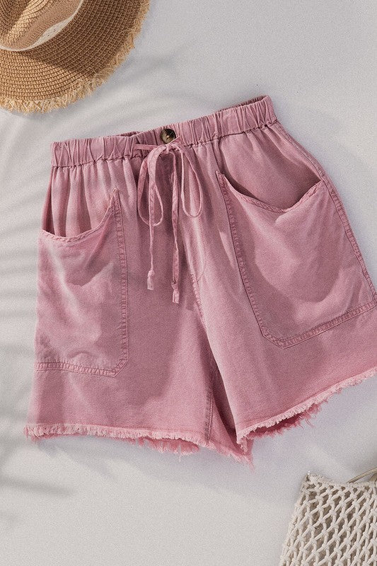 Off The Rails Mauve Drawstring Shorts - Catching Fireflies Boutique