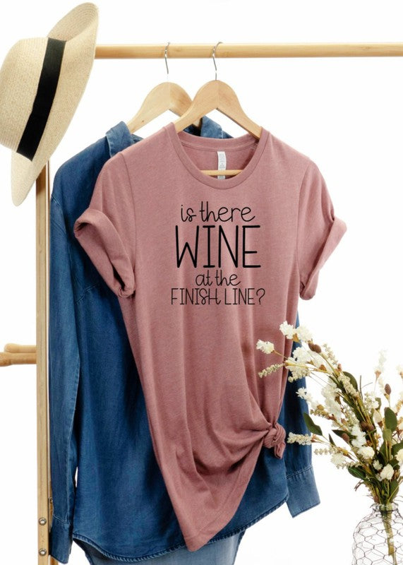 Wine At the Finish Line Graphic tee - Catching Fireflies Boutique