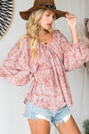 Be There For Me Mauve Bandana Print Top - Catching Fireflies Boutique