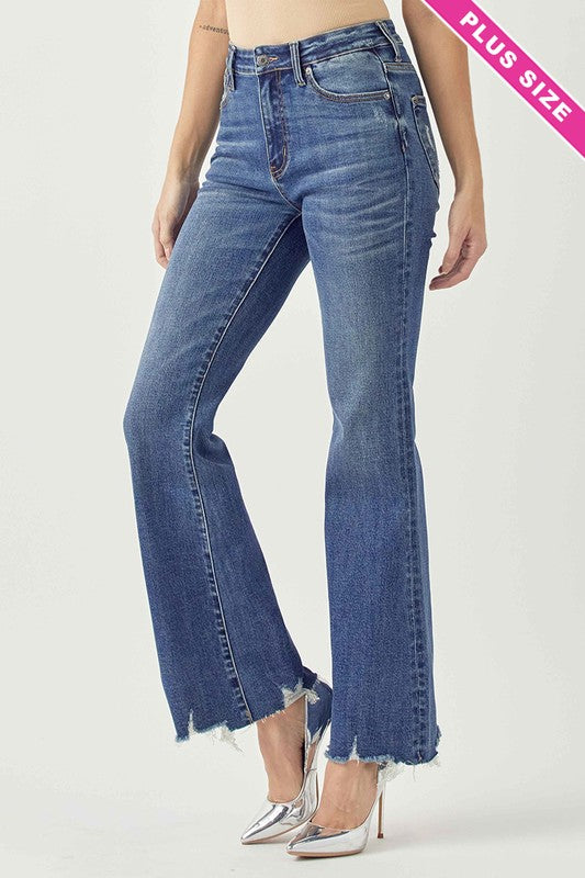 Paula Mid Rise Plus Flare Jeans - Catching Fireflies Boutique