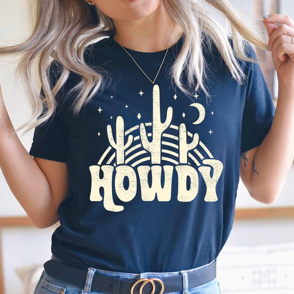 Howdy Navy Blue Graphic T-Shirt - Catching Fireflies Boutique
