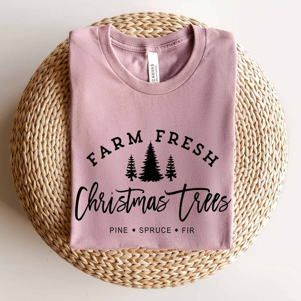 Farm Fresh Christmas Trees Orchid Graphic Tee - Catching Fireflies Boutique